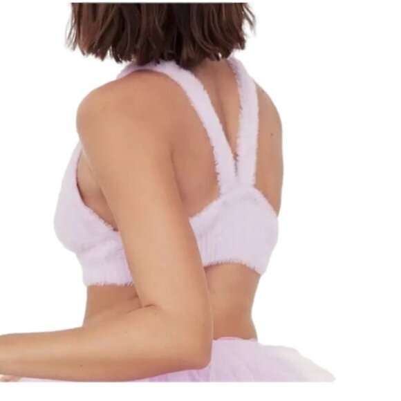 For Love & Lemons Devon Bralette Top Lavender Fuzzy Size M NWT $125 MSRP - Picture 5 of 6